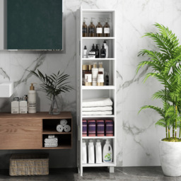 Portland 2 Door White Adjustable Shelves Tall Storage Cabinet - Size: 167.5 x 30 x 40cm - Wilko - thumbnail 6