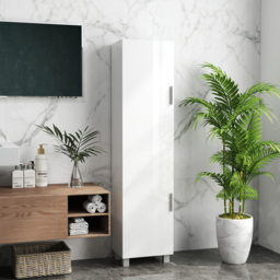 Portland 2 Door White Adjustable Shelves Tall Storage Cabinet - Size: 167.5 x 30 x 40cm - Wilko - thumbnail 7