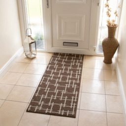 JVL Vector Brown Indoor Washable Runner 57 x 150cm - JVL Homewares - Wilko - thumbnail 3