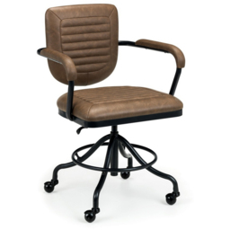 Julian Bowen Gehry Brown Faux Leather Swivel Office Chair - Size: 60 x 58 x 94cm - Black - Wilko - thumbnail 3