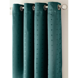 Alan Symonds Madison Teal Ring Top Curtain 168 x 229cm - Size: W 168 x D 229cm - Green - Wilko - thumbnail 3