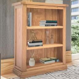 Salerno 3 Shelf Light Wood Lacquered Bookcase - Wilko