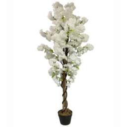 Botanik White Blossom Artificial Tree in Pot 5ft - Size: 150 x 60 x 60cm - Wilko