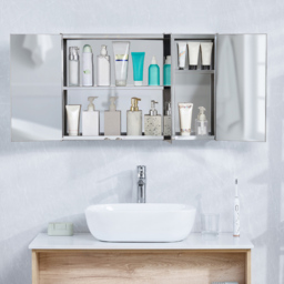 Bath Vida Tiano Silver 3 Door Mirror Bathroom Cabinet - Size: 45 x 68 x 13cm - Wilko - thumbnail 6