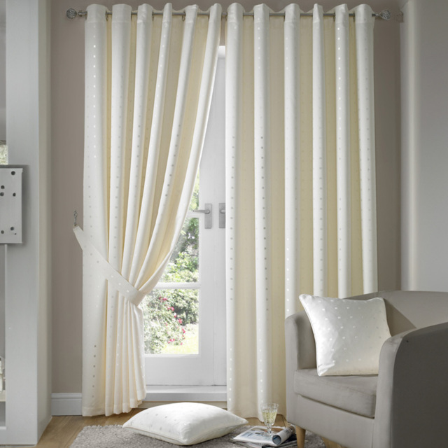 Alan Symonds Madison Cream Ring Top Curtain 168 x 137cm - Size: W 168 x D 137cm - Wilko - image 1
