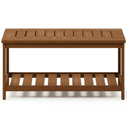 Walplus Tioman Single Shelf Natural Hardwood Coffee Table - Size: 45.21 x 43.18 x 89.92cm - Brown - Wilko - thumbnail 4