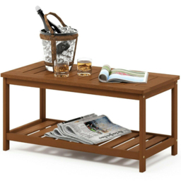 Walplus Tioman Single Shelf Natural Hardwood Coffee Table - Size: 45.21 x 43.18 x 89.92cm - Brown - Wilko - thumbnail 5