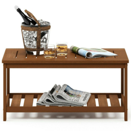 Walplus Tioman Single Shelf Natural Hardwood Coffee Table - Size: 45.21 x 43.18 x 89.92cm - Brown - Wilko - thumbnail 6