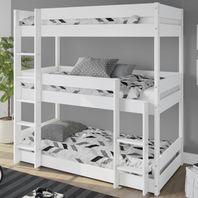 Home Detail Kennedy White Wooden Triple Bunk Bed - Size: Single - Wilko - image 1
