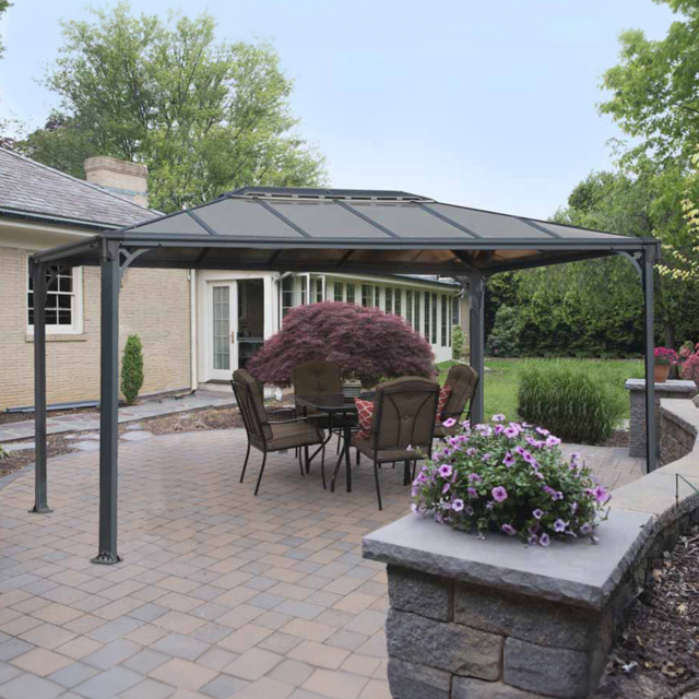 Palram Martinique 3600 3.6 x 2.95m Grey Bronze Garden Gazebo - Size: 3 x 4m - Palram Canopia - Wilko - image 1