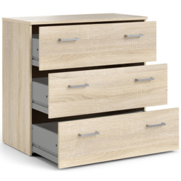 Florence Space 3 Drawer Oak Chest of Drawers - Brown - Furniture To Go - Wilko - thumbnail 5