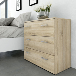 Florence Space 3 Drawer Oak Chest of Drawers - Brown - Furniture To Go - Wilko - thumbnail 6