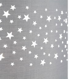 Happy Homewares Soft Grey Cotton Stars Decorated Pendant Shade - Size: 18 x 25 x 25cm - Wilko - thumbnail 4