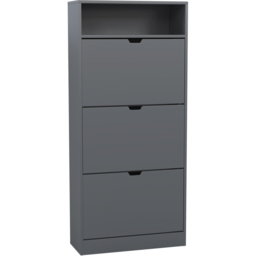 Vida Designs 3 Drawer Single Shelf Grey Shoe Cabinet - Size: 132 x 60 x 24cm - Wilko - thumbnail 3