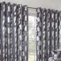 Divante Charcoal Plume Metallic Feather Curtains 229 x 168cm - Size: W 228 x D 168cm - Wilko - thumbnail 7