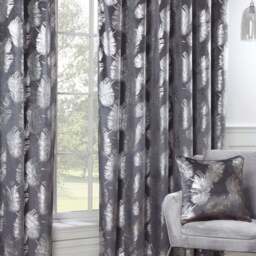 Divante Charcoal Plume Metallic Feather Curtains 229 x 168cm - Size: W 228 x D 168cm - Wilko - thumbnail 6