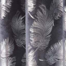 Divante Charcoal Plume Metallic Feather Curtains 229 x 168cm - Size: W 228 x D 168cm - Wilko - thumbnail 5