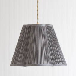 ValueLights Loralei Dark Grey Pleated Faux Silk Scalloped Large Shade - Size: 25 x 35.5 x 35.5cm - Wilko - thumbnail 5