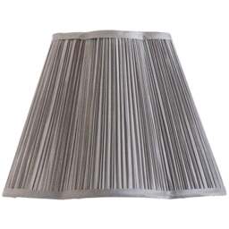 ValueLights Loralei Dark Grey Pleated Faux Silk Scalloped Large Shade - Size: 25 x 35.5 x 35.5cm - Wilko