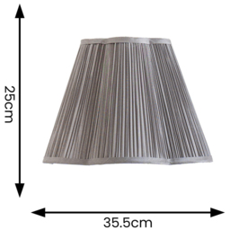 ValueLights Loralei Dark Grey Pleated Faux Silk Scalloped Large Shade - Size: 25 x 35.5 x 35.5cm - Wilko - thumbnail 6