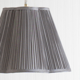 ValueLights Loralei Dark Grey Pleated Faux Silk Scalloped Large Shade - Size: 25 x 35.5 x 35.5cm - Wilko - thumbnail 4
