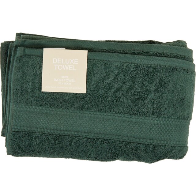 Deluxe Bath Towel - Olive - Wilko - image 1
