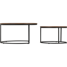 Seconique Quebec Oak Effect Round Nest of Tables Set of 2 - Size: 77 x 77 x 40cm - Brown - Wilko - thumbnail 6