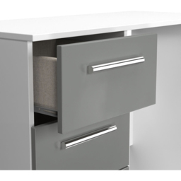 Crowndale Contrast 3 Drawer Dusk Grey and White Vanity Dressing Table Ready Assembled - Size: #REF! - Dusk Grey & White - Wilko - thumbnail 7