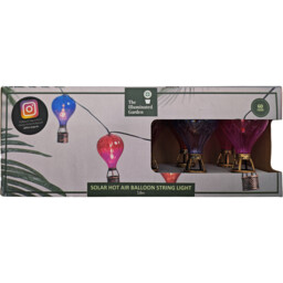 10 LED Solar Hot Air Balloon String Lights - The Illuminated Garden - Wilko - thumbnail 3