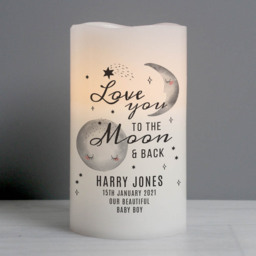 Personalised Memento Baby To The Moon and Back LED Candle - Size: 0.8 x 1.3 x 0.8cm - White - Wilko - thumbnail 3