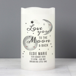 Personalised Memento Baby To The Moon and Back LED Candle - Size: 0.8 x 1.3 x 0.8cm - White - Wilko - thumbnail 4