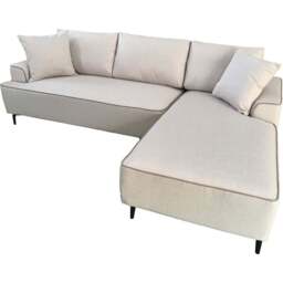 DS Living The Milano Edge Beige Textured Fabric Left Hand Corner Sofa - Size: 3 Seater - Wilko - thumbnail 5