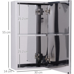 Portland Silver Wall-Mounted Mirror - Size: 55 x 30cm - Wilko - thumbnail 5