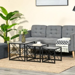Portland Grey Nest of Tables Set of 3 - Size: 48 x 48 x 45cm - Wilko - thumbnail 5