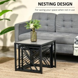 Portland Grey Nest of Tables Set of 3 - Size: 48 x 48 x 45cm - Wilko - thumbnail 7