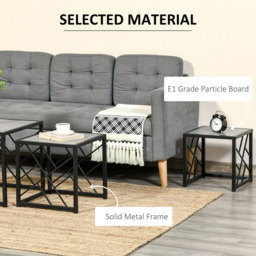 Portland Grey Nest of Tables Set of 3 - Size: 48 x 48 x 45cm - Wilko - thumbnail 6