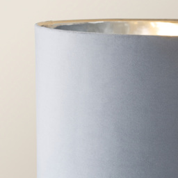 ValueLight Marissa Grey Velvet Chrome Inner Shade Chrome Stacked Ball LED Floor Lamp - Size: 145 x 45 x 45cm - Silver - ValueLights - Wilko - thumbnail 4