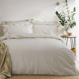 Yard Hebden Super King Natural Duvet Set - Cream - Yard Living - Wilko