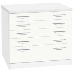 R White Cabinets 5 Drawer White A2 Plan Chest of Drawers - Wilko - thumbnail 3