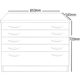R White Cabinets 5 Drawer White A2 Plan Chest of Drawers - Wilko - thumbnail 6