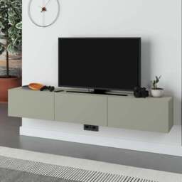 Decortie Francy Ash Green TV Stand with Storage Cabinet - Wilko - thumbnail 1
