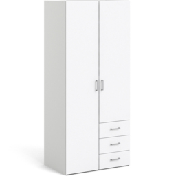 Florence Space 2 Door 3 Drawer White Wardrobe - Size: 2 Door, 3 Drawer - Furniture To Go - Wilko - thumbnail 3