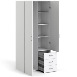 Florence Space 2 Door 3 Drawer White Wardrobe - Size: 2 Door, 3 Drawer - Furniture To Go - Wilko - thumbnail 5