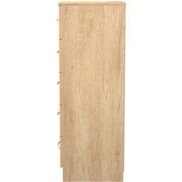 Crowndale Avon 5 Drawer Nebraska Oak Tall Bedside Cabinet Ready Assembled - Wilko - thumbnail 4