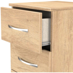 Crowndale Avon 5 Drawer Nebraska Oak Tall Bedside Cabinet Ready Assembled - Wilko - thumbnail 7