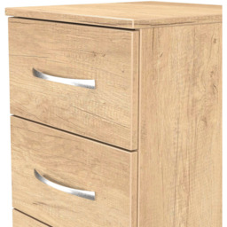Crowndale Avon 5 Drawer Nebraska Oak Tall Bedside Cabinet Ready Assembled - Wilko - thumbnail 6