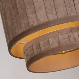 Lighting Collection Aurelia Taupe Velvet Wide Pleat Ceiling Shade - Size: 23.5 x 30 x 30cm - Brown - Wilko - thumbnail 5