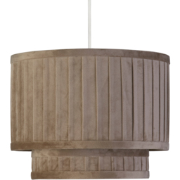 Lighting Collection Aurelia Taupe Velvet Wide Pleat Ceiling Shade - Size: 23.5 x 30 x 30cm - Brown - Wilko - thumbnail 1