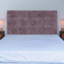 Bedmaster Single Mauve Naples Velvet Pearl Squared Headboard - Brown - Wilko