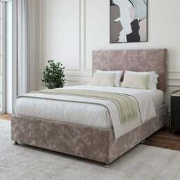 Bedmaster Super King Silver Chenille Divan Base with Valencia Headboard - Wilko - thumbnail 1